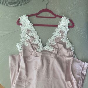 Pink Satin Slip Dress